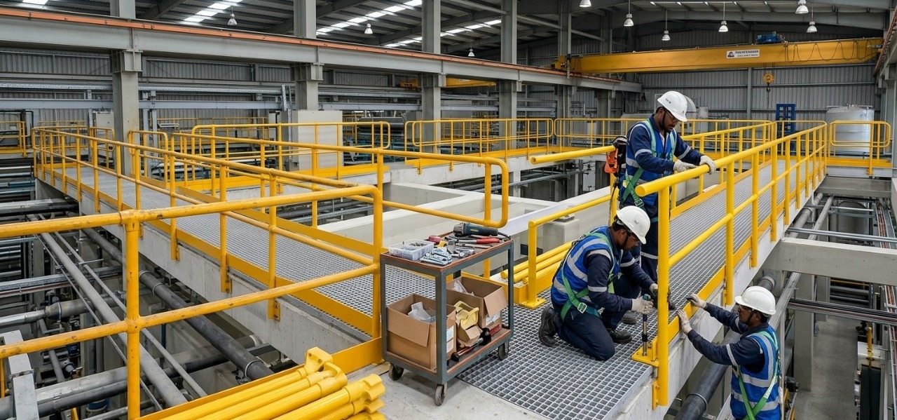 FRP Handrail Installation work