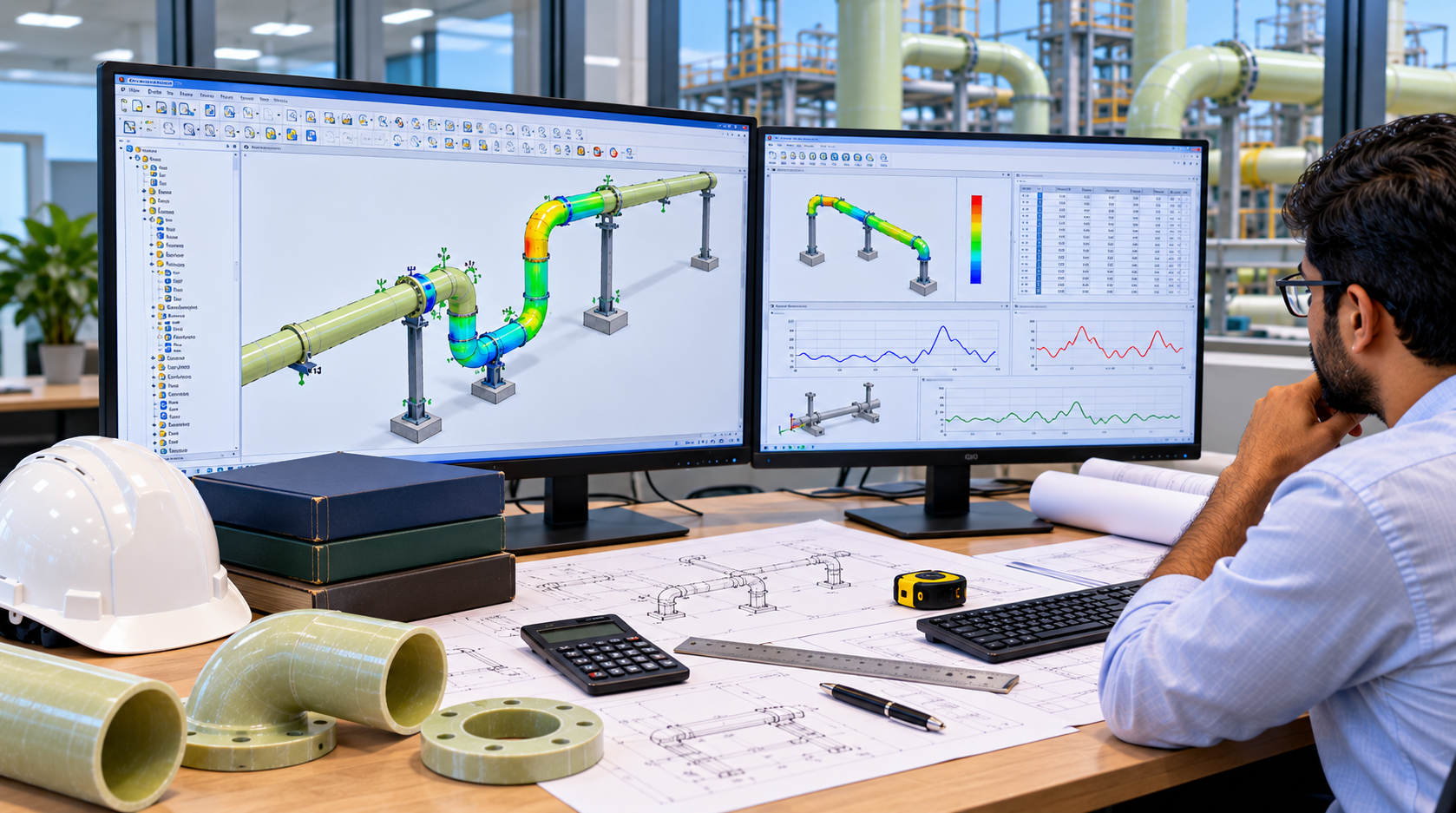 GRP Pipeline stress analysis in CAESAR II